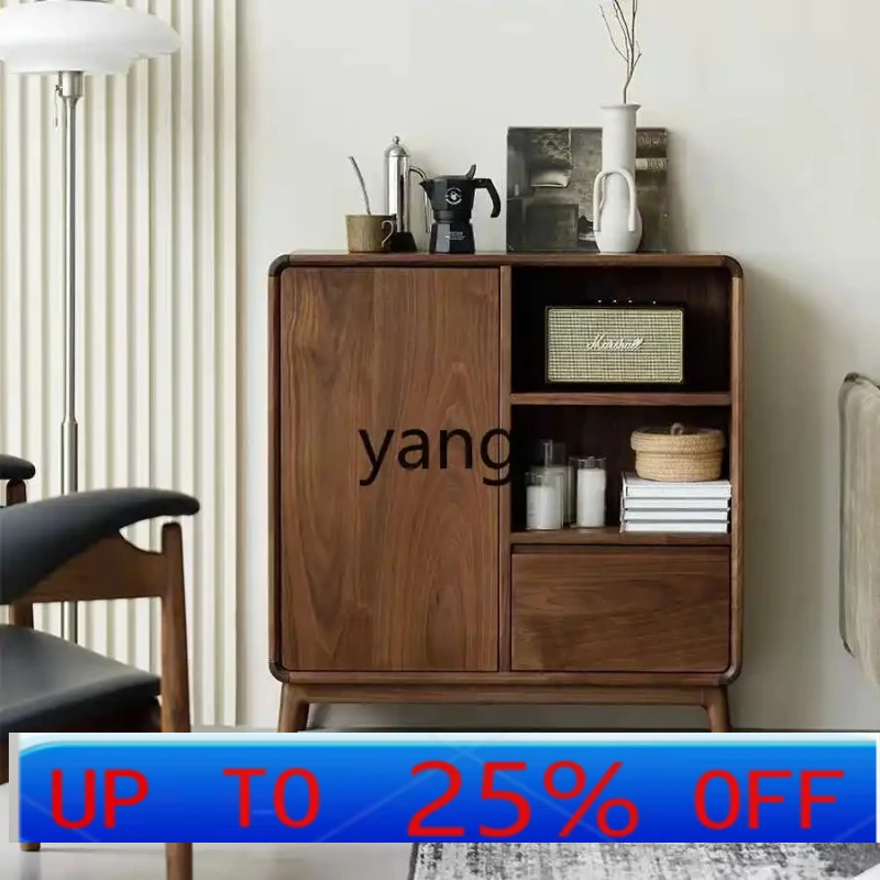 

LH black walnut sofa side cabinet modern simple side storage cabinet