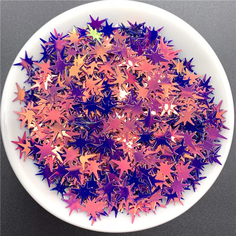 10g/Bag 10mm Golden Light Ultra-Thin Polygonal Star Sequins PVC Paillettes 3D Nail Art DIY Wedding Craft Lentejuelas Accessories