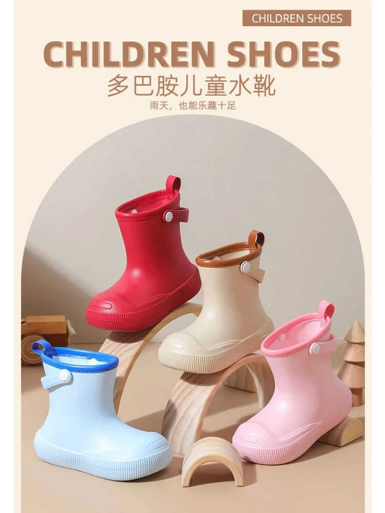Stadi EVA Children's Rain Boots with Fleece Lining for Girls, Preschool, Non-Slip, Waterproof Kids' Water Shoes