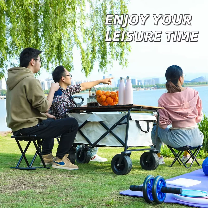 Outdoor Camping Foldable Cart for Children, Reclining Camping Cart for Stall Setup, New Foldable Small Cart