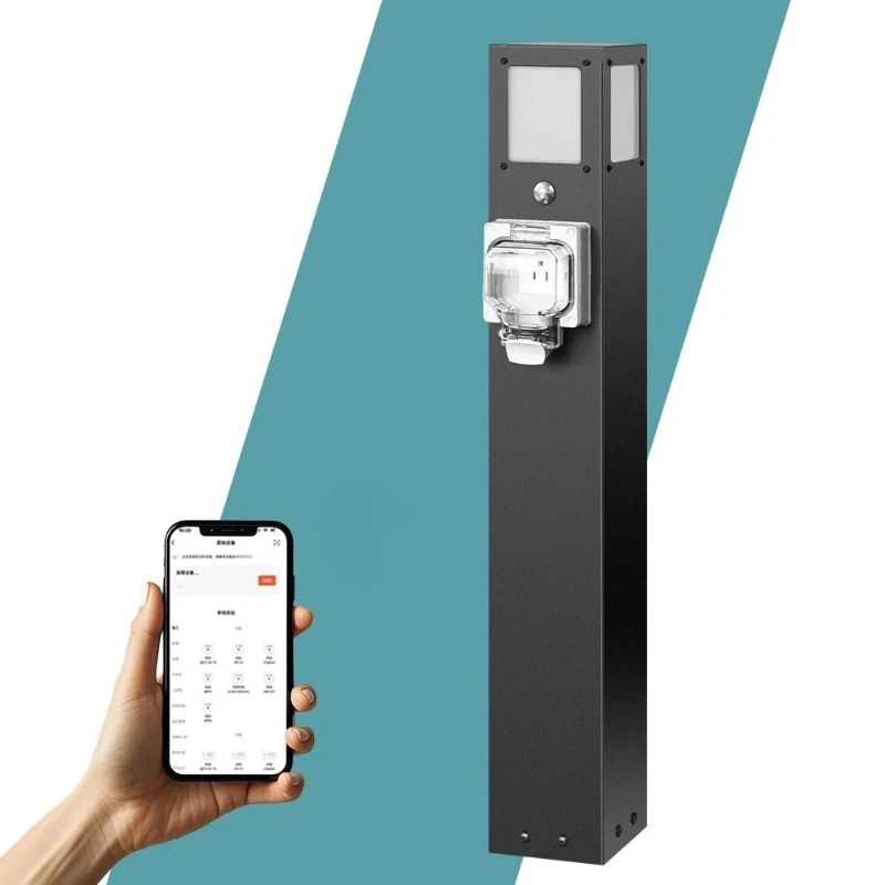 

Stainless Steel Wireless Smart Garden Lamp Post with Motion Sensor Light Outdoor Waterproof Durable Dual Socket