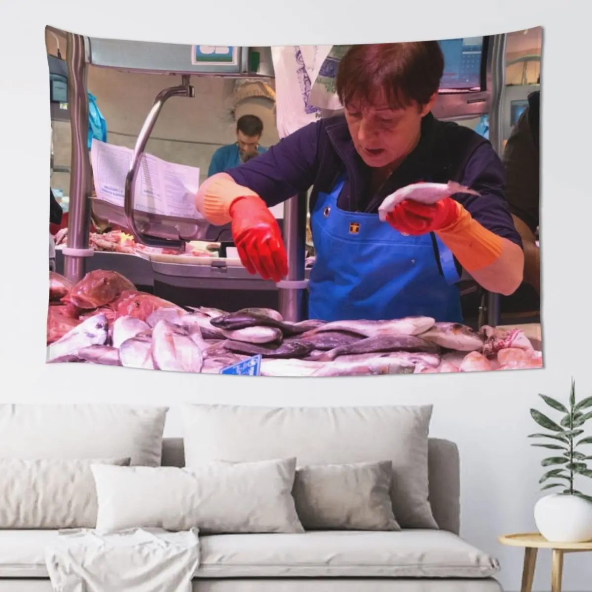

Fish Market Tapestry Art Mural Decoration Wall Tapestry