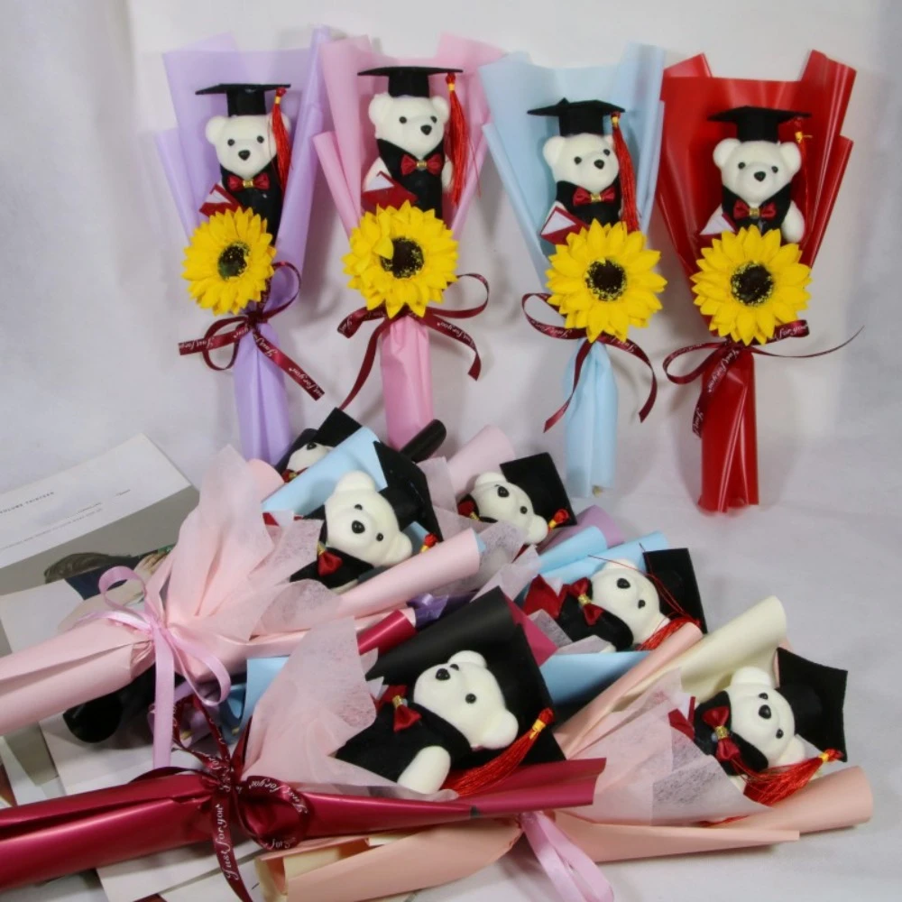 

Chic Bouquet Decoration Bear Bouquet Plush Toy Graduation Gift Animal Bouquet Cartoon Lovely Bear Birthday Party