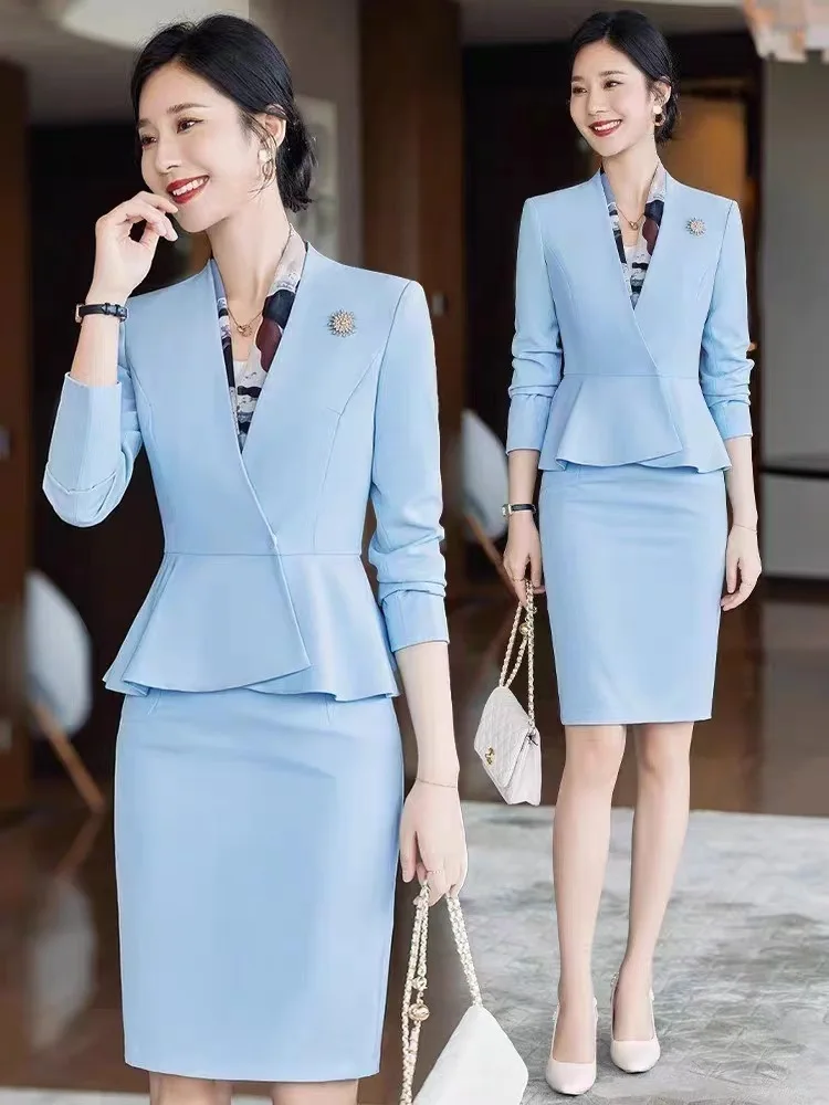 

Business Suit Women's Fashion High-End Tailored Suit Formal Clothes Workplace Slim-Fitting Work Clothes Suit Beauty Shop Ol Comm