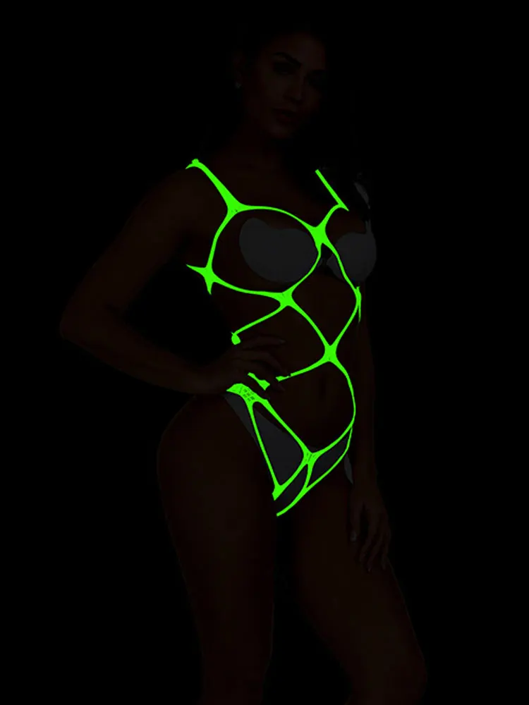 الأخضر الأزرق يتوهج في الظلام الجنس لعب للكبار الملابس الداخلية الجنسية تيدي المرأة ارتداءها الساخن مفتوحة الصدرية لعبة مثيرة Bdsm Crotchless