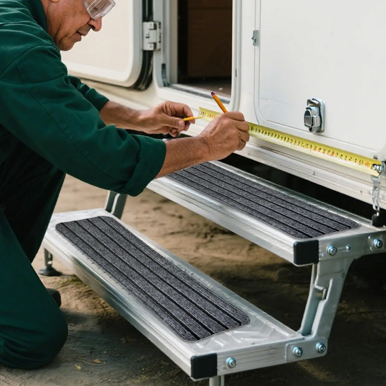 

Чехлы на лестницу для автофургонов, 4 шт., ковер на ступеньки для автофургонов, устойчивые к пятнам противоскользящие ступени для домашних животных, уличная домашняя палуба для автомобилей, отель, туристический грузовик