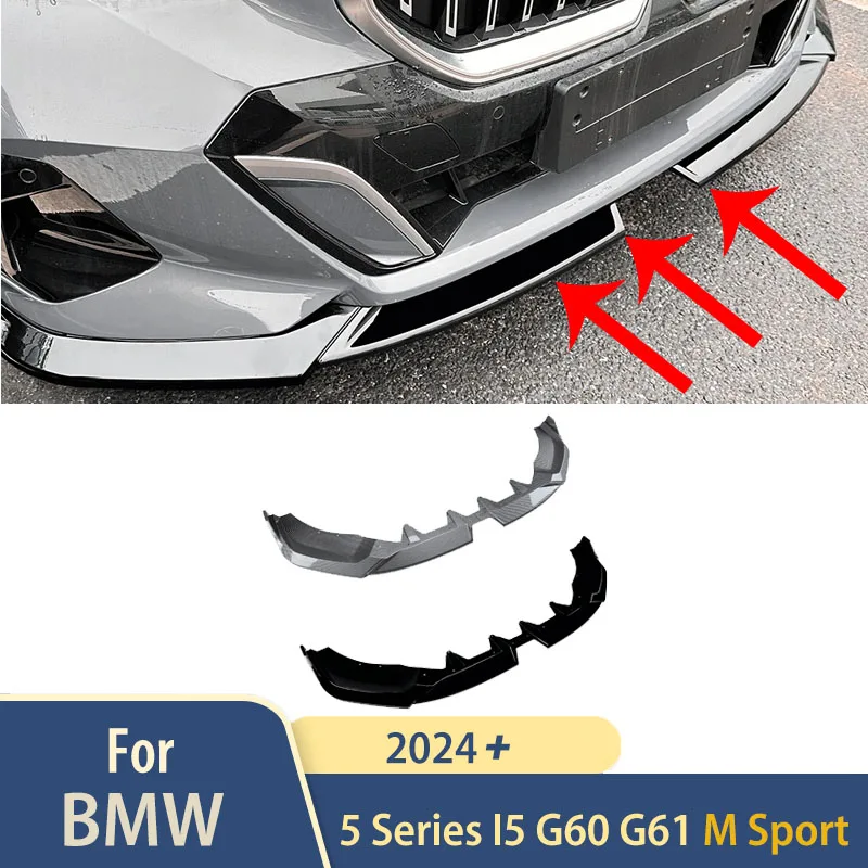 

M Sport 2024+ MP для BMW 5 серии I5 G60 G61, аксессуары, передний бампер, спойлер, внешний сплиттер, защита, украшение, комплекты кузова