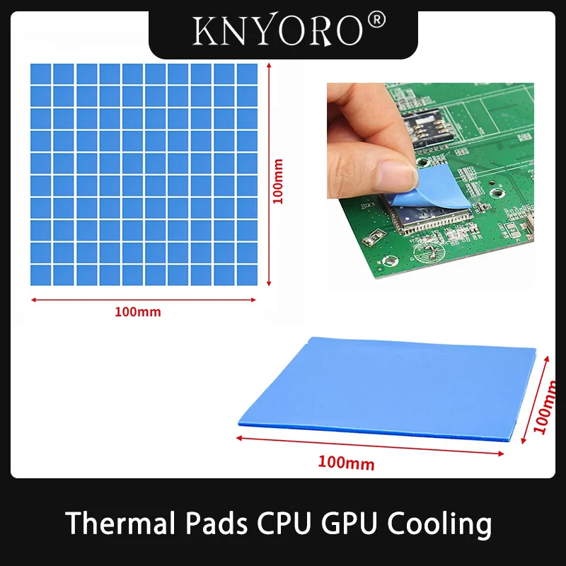 Thermal Pad 6.0 W/mK 100*100*1.0mm High Efficient Thermal Conductivity Thermal Pads Heatsink Cooling Conductive Silicone Pad