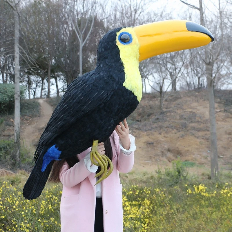 Simulation of feathered toucans, handicrafts, window ornaments, decorative photography props