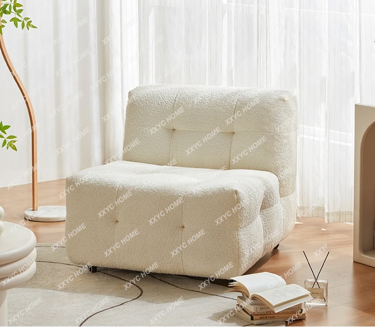 Teddy Flannel Art Sofa Movable Single Sofa Chair