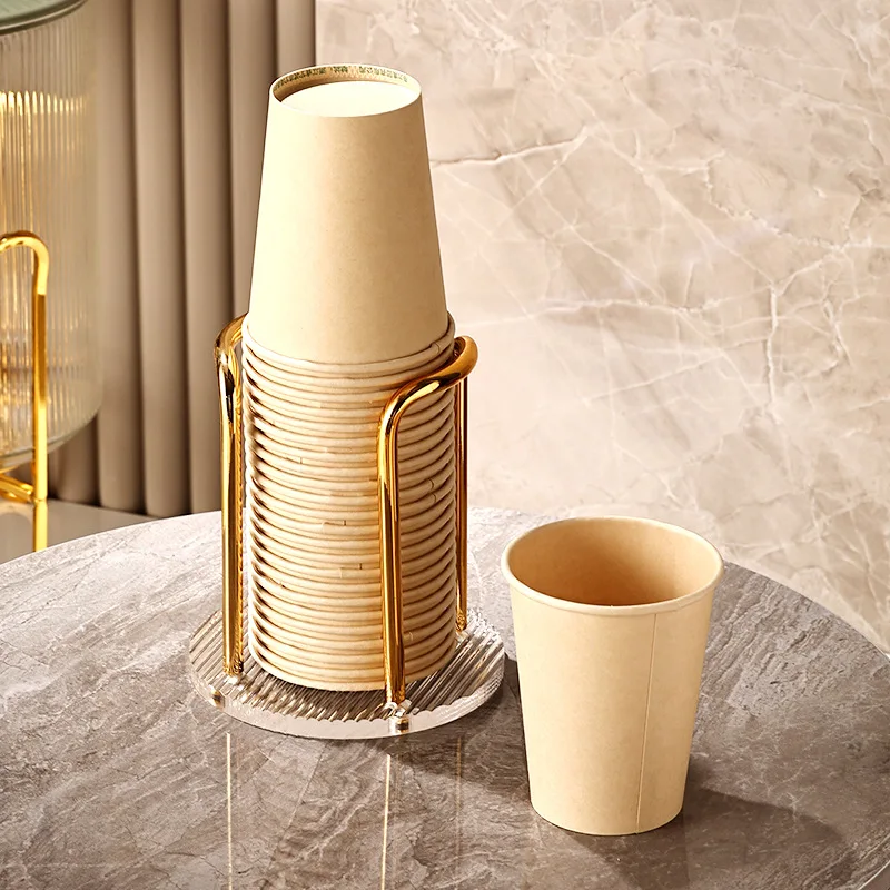 With Longer  Mug Display Stand Luxury Disposable Cup Storage Holder Water Tea Cups Dispenser Rack Shelf