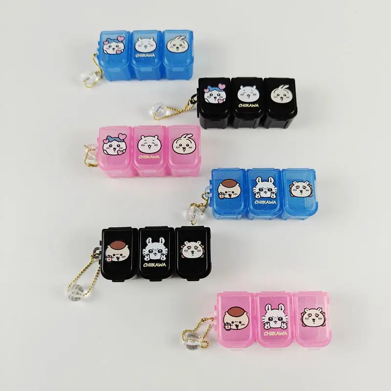 

Japanese hello kitty cute pill box small pendant chiikawa split food grade splicing earring storage box girl birthday gift