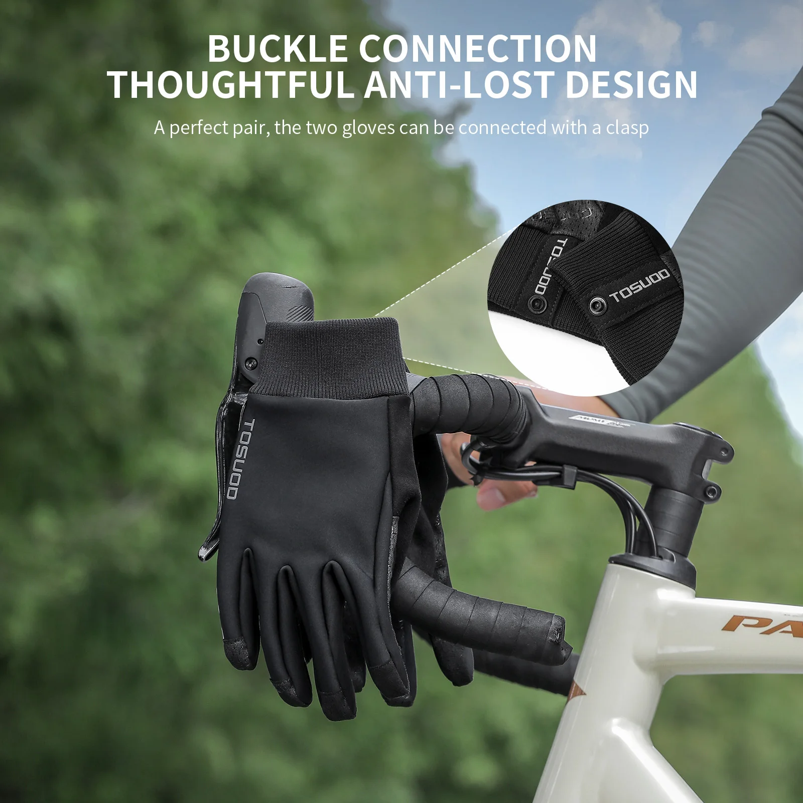 TOSUOD Winter-Fahrradhandschuhe, Touchscreen, thermisch, warm, mit vollen Fingern, rutschfest, stoßdämpfend, MTB-Mountainbike-Handschuhe, für Outdoor-Sportarten – Detail 13