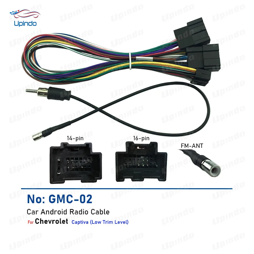 Car Radio Cable 16 Pin Power Wiring Harness Android Unit Connector Socket for Chevrolet Captiva Aveo