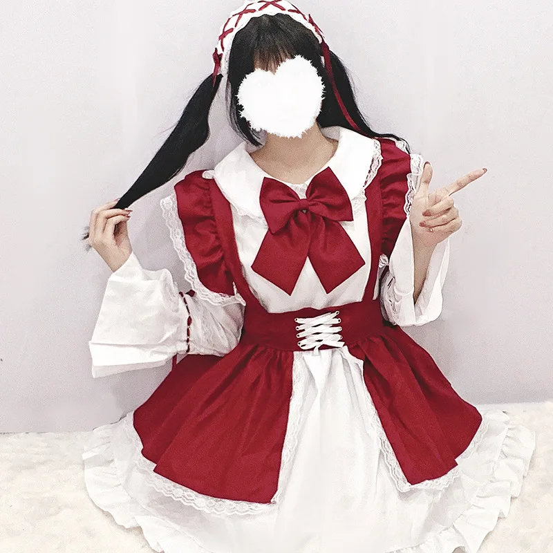 Cosplay Maid Costume Anime Cream Sweetheart Pink Lolita Dress Cute Girl Maids Wear Uniform Costumes Dresses