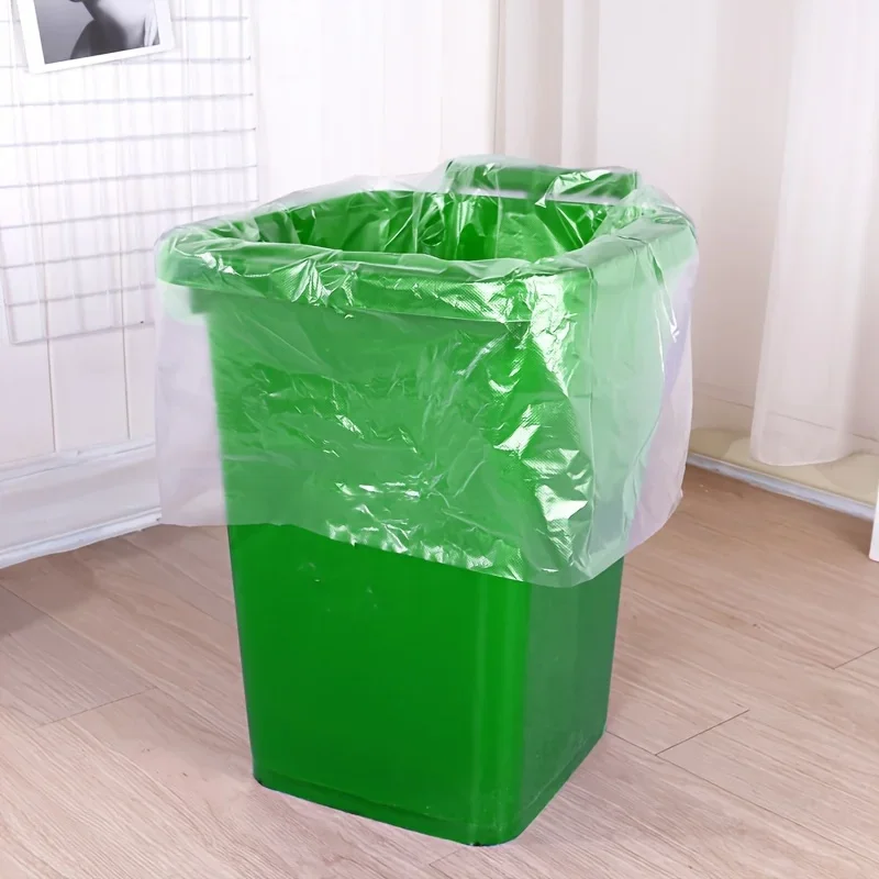 50PCS Clear Trash Bags Large Capacity Garbage Bags Household Disposable Bin Liners for Kitchen Home Office Bathroom Waste Basket