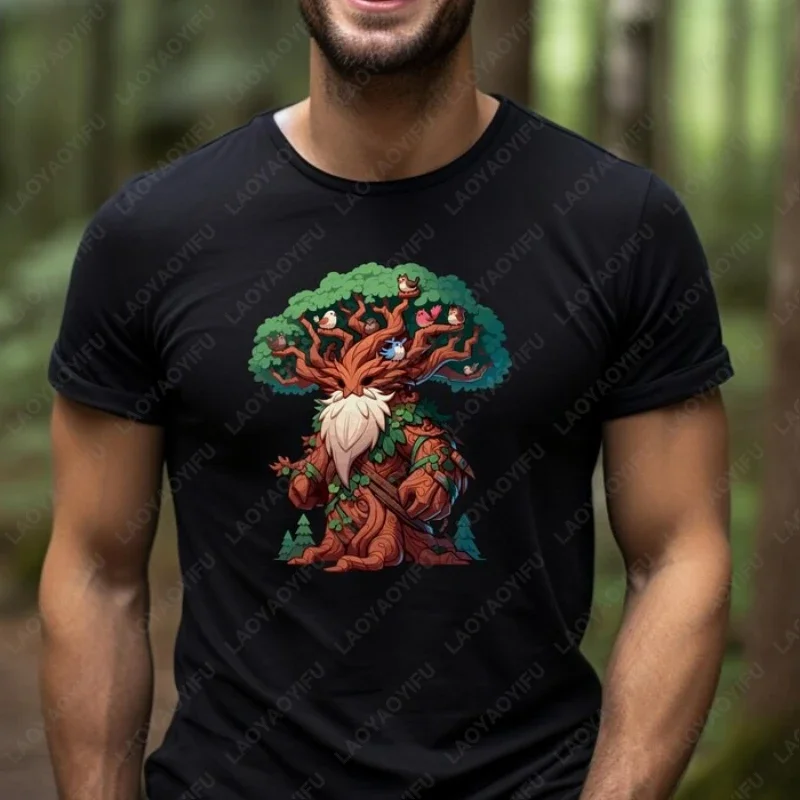Treant Protector Cute Chibi Forest Guardian DND Tees Men Women Cotton Tshirt Nature Themed Gift for Dungeons & Dragons Fans Tops