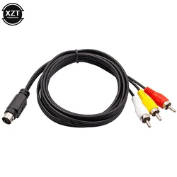 1.8M 3RCA do 9 pinów niklowych kabel do gry wtyczka powlekana dla Sega Genesis 2 3 II III przewód połączeniowy AV RCA kabel audio-wideo