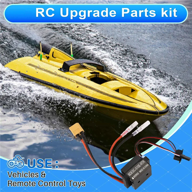 AA60-2X RC Hobby 60A ESC Pengendali Kecepatan Motor Disikat dengan 2A BEC Tegangan Tinggi 6-12V Sikat ESC untuk Kapal RC & Mobil RC ESC,A