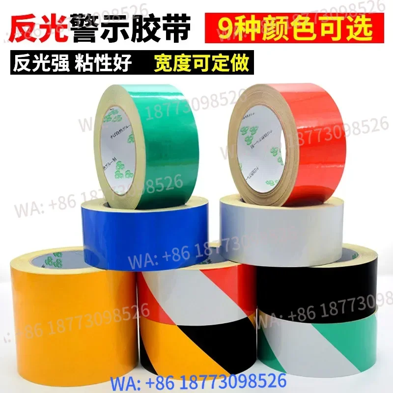 5cm10cm black yellow red and white reflective film fire warning tape reflective sticker ground sticker safety sign sticker