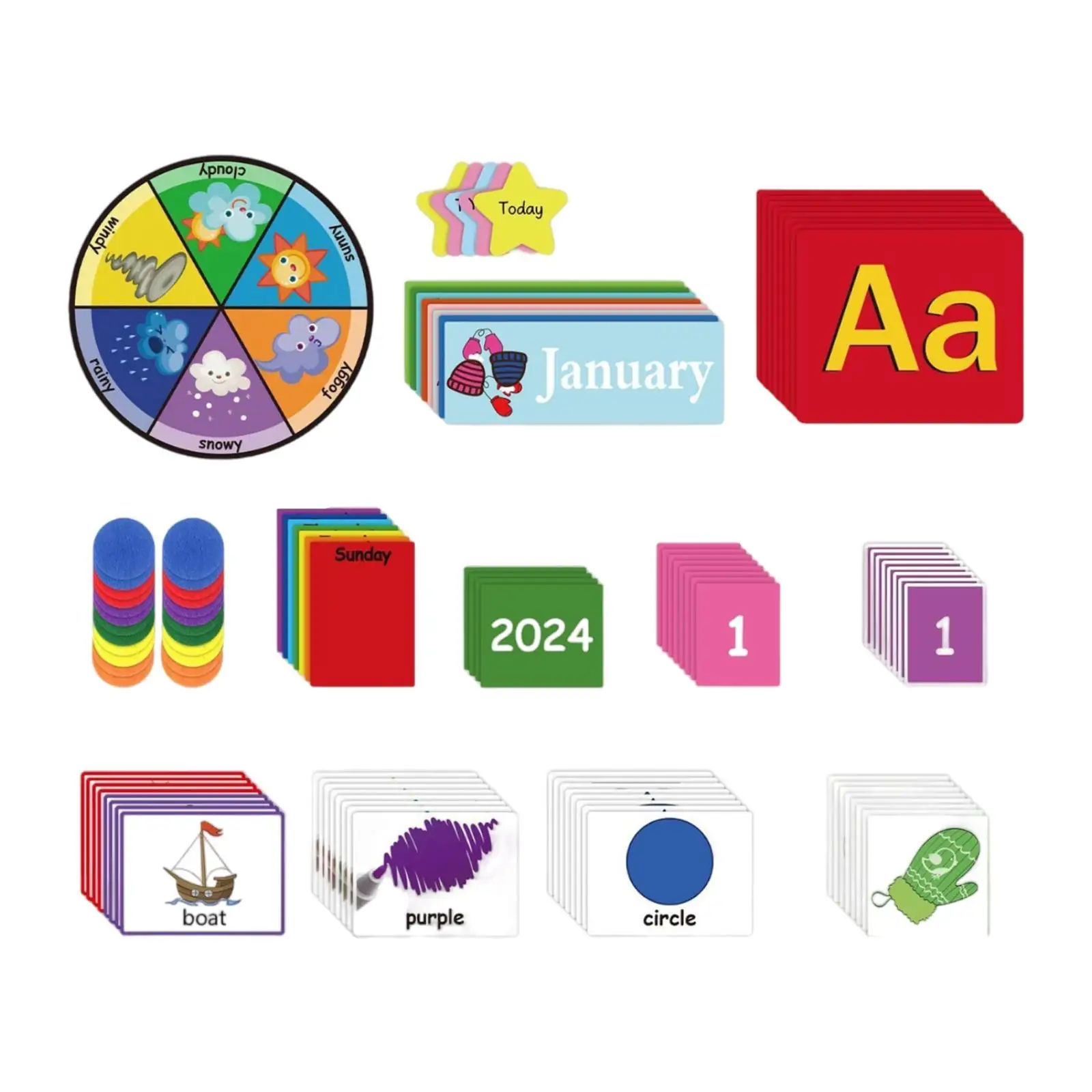 Pocket Chart Teaching Week for Homeschooling Classroom Group Instruction