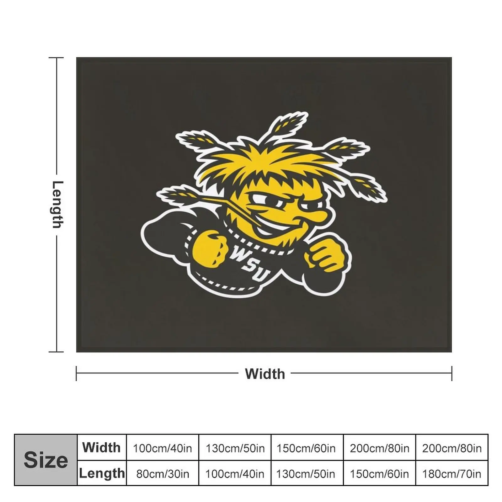 Wichita State Shockers Throw Blanket Thermal Soft Plush Plaid Plaid on the sofa Blankets