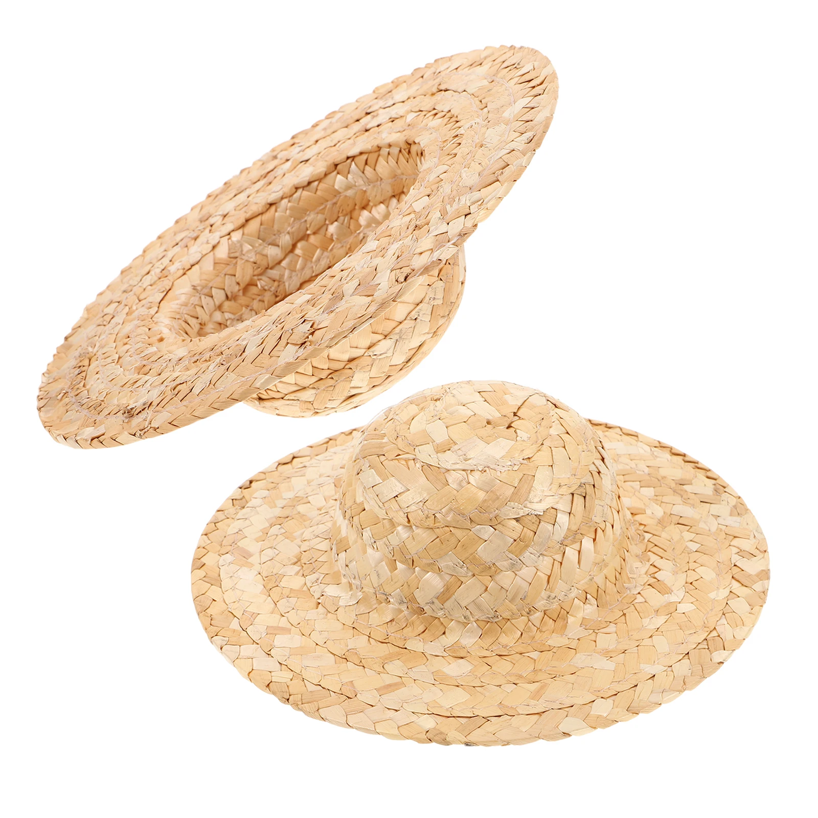 2 pezzi mini cappelli sombrero autentico materiale di paglia piccolo topper per tea party fiesta decor fai da te bottiglia di vino ornamento set artigianali