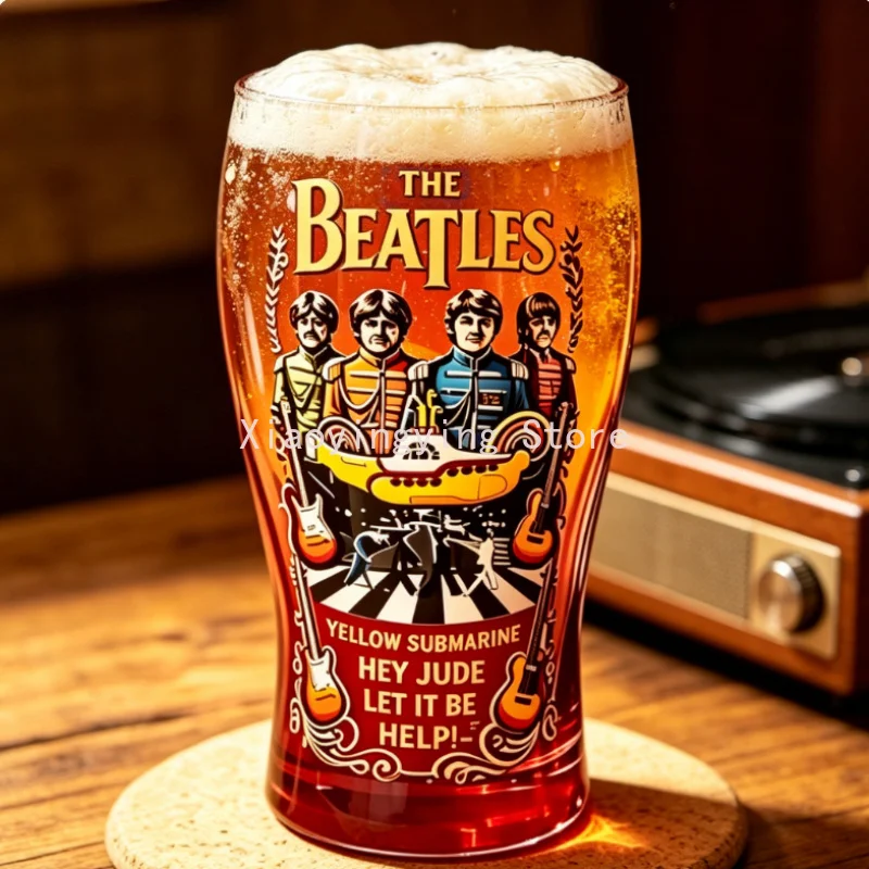 Classic Retro Rock Waterproof Decor Sticker Vintage Red Beer Mug Decal Submarine & Crosswalk Art Pattern Accessory