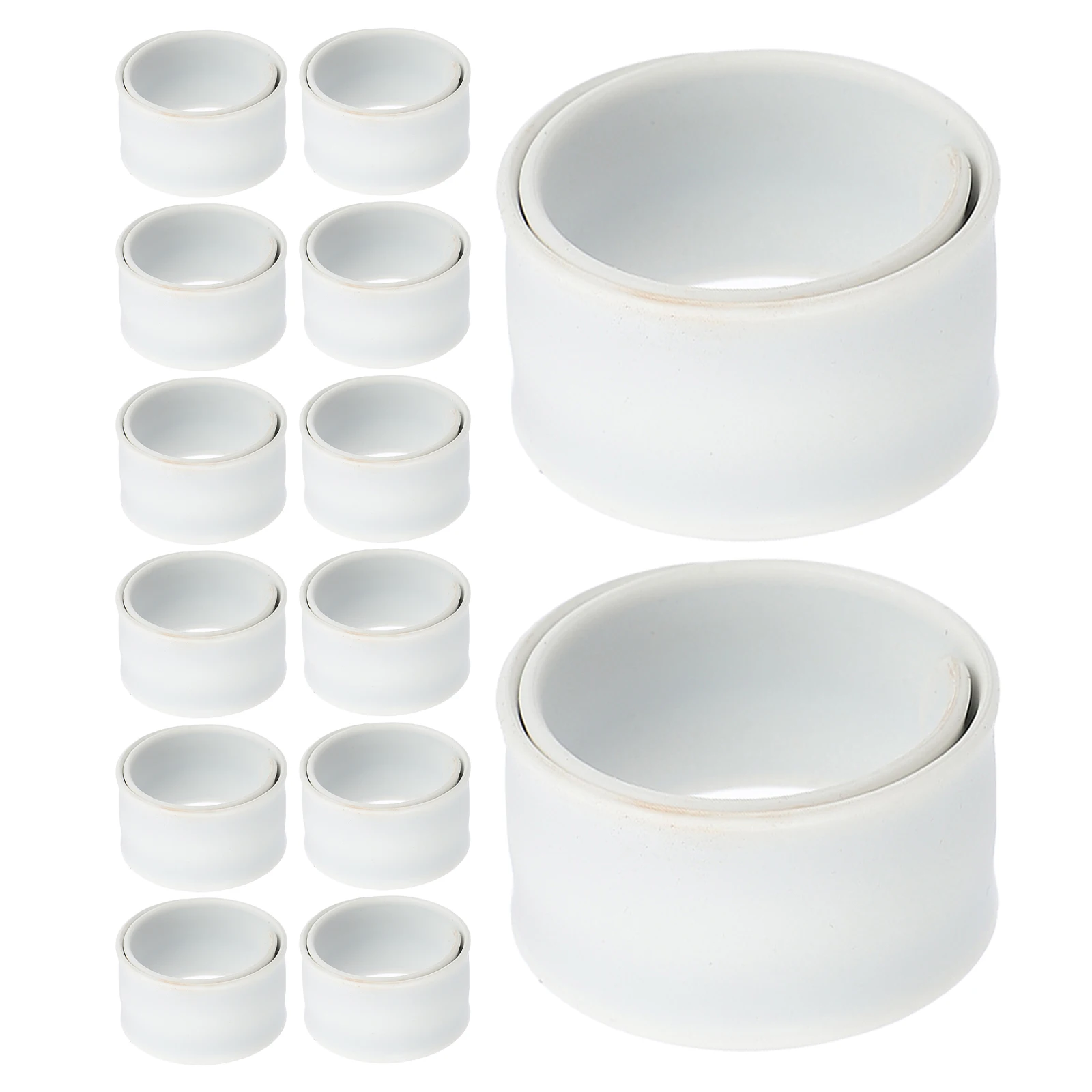 

20Pcs White DIY Blank Snap Bands Kids Wristbands Silicone Slap Bracelets for Creative Craft Projects Party Favors Birthday