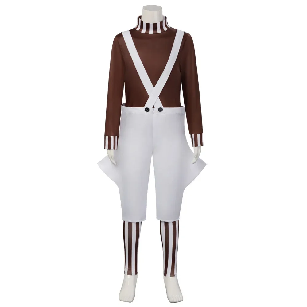 

Men's Oompa Loompa Costume With Wig Halloween Party Suit Chocolate Factory Worker Cosplay Outfits For Male