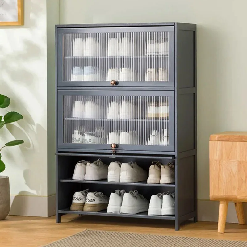 tj-Transparent Modern Shoe Rack Storage Accent Creative Big Size Hallway Shoe Shelf Fashion Interior Gabinete Room Decorations-