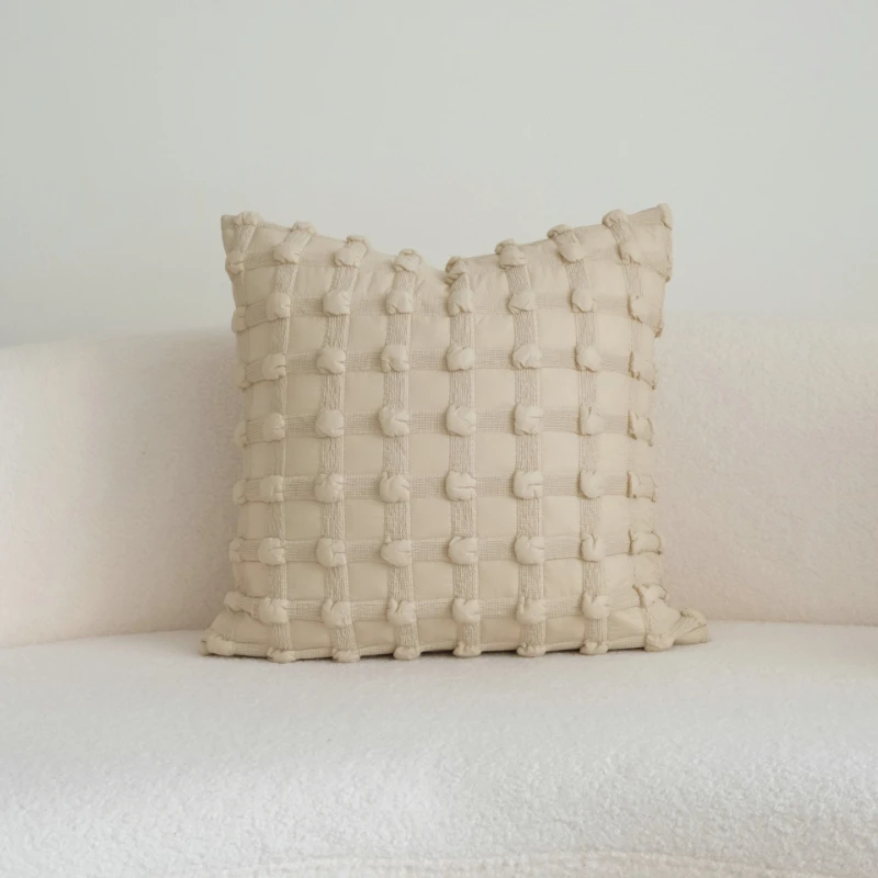 30X50/45X45/50X50CM Beige Throw Pillow Cover Homestay White Simple Waist Cushion Cover Decor Home Decorative Pillowcase