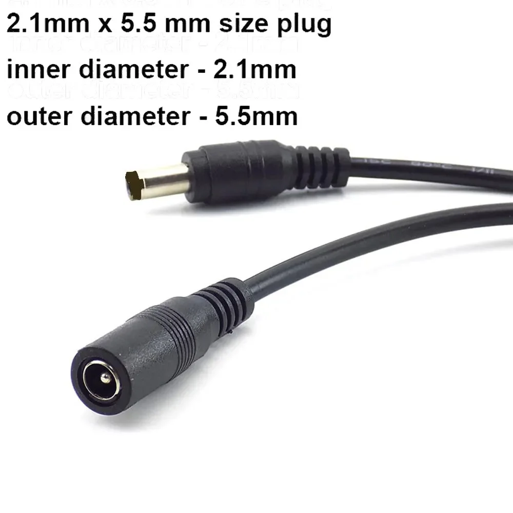 DC 12V Power Adapter Extension Cable 5.5*2.1mm Power Cord Extend Wire 5M Cable For CCTV Suveillance Camera Router NVR
