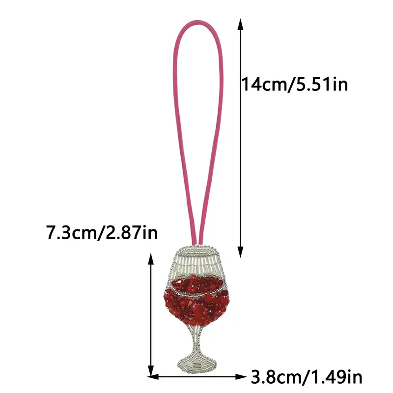 Parche bordado cuentas artesanal - adorno para bolsos y copas de vino - imagen 3