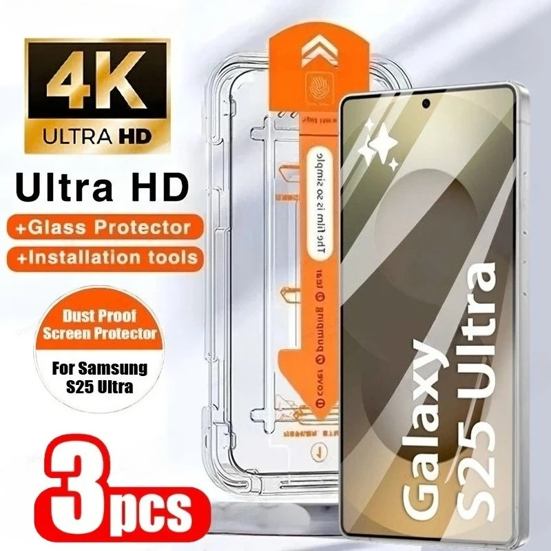 

3 шт. Ultra HD полное покрытие из закаленного стекла подходит для Samsung S25 S24 Ultra FE Plus S25 Edge S23 S22 S21 Plus Защитная пленка для экрана