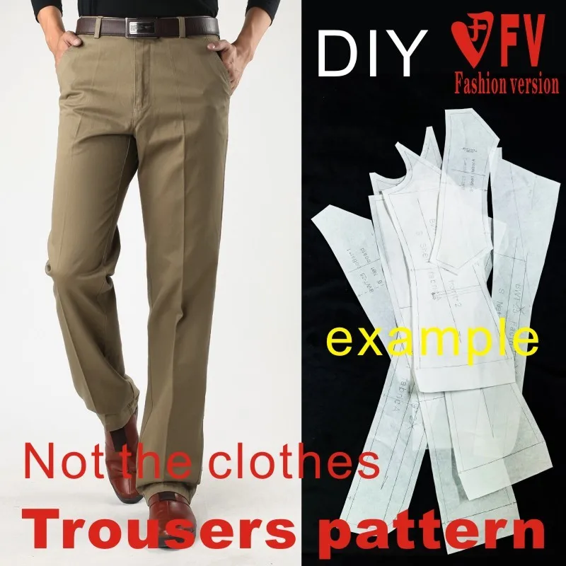 DIY handmade clothing sewing plate paper to figure custom men's casual pants 1:1 physical paper sample TXK-5