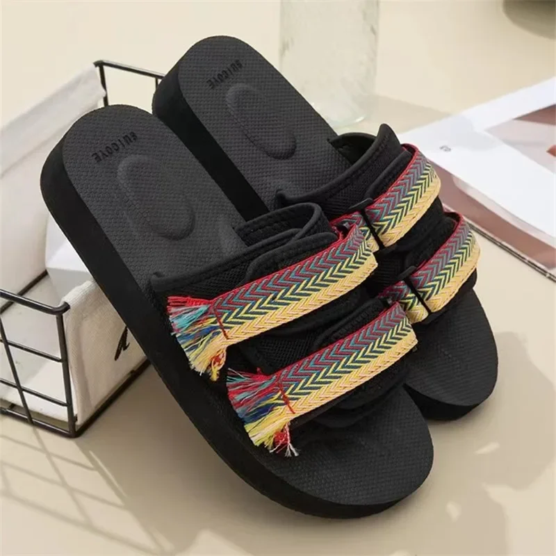 

Men Anti-slip Silent Slippers Women Slippers Platform Sandals Fashion Open Toe Shoes Slip on Colorful Beach Shoe