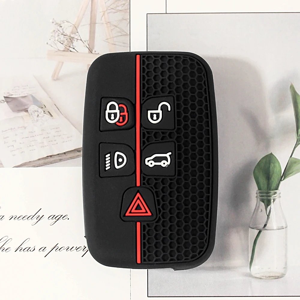 KEYYOU For Land Rover Discovery 4 Freelander 3 Range Rover Sport Evoque Vogue Jaguar XE XJ XF Silicone Car Key Case Smart Cover