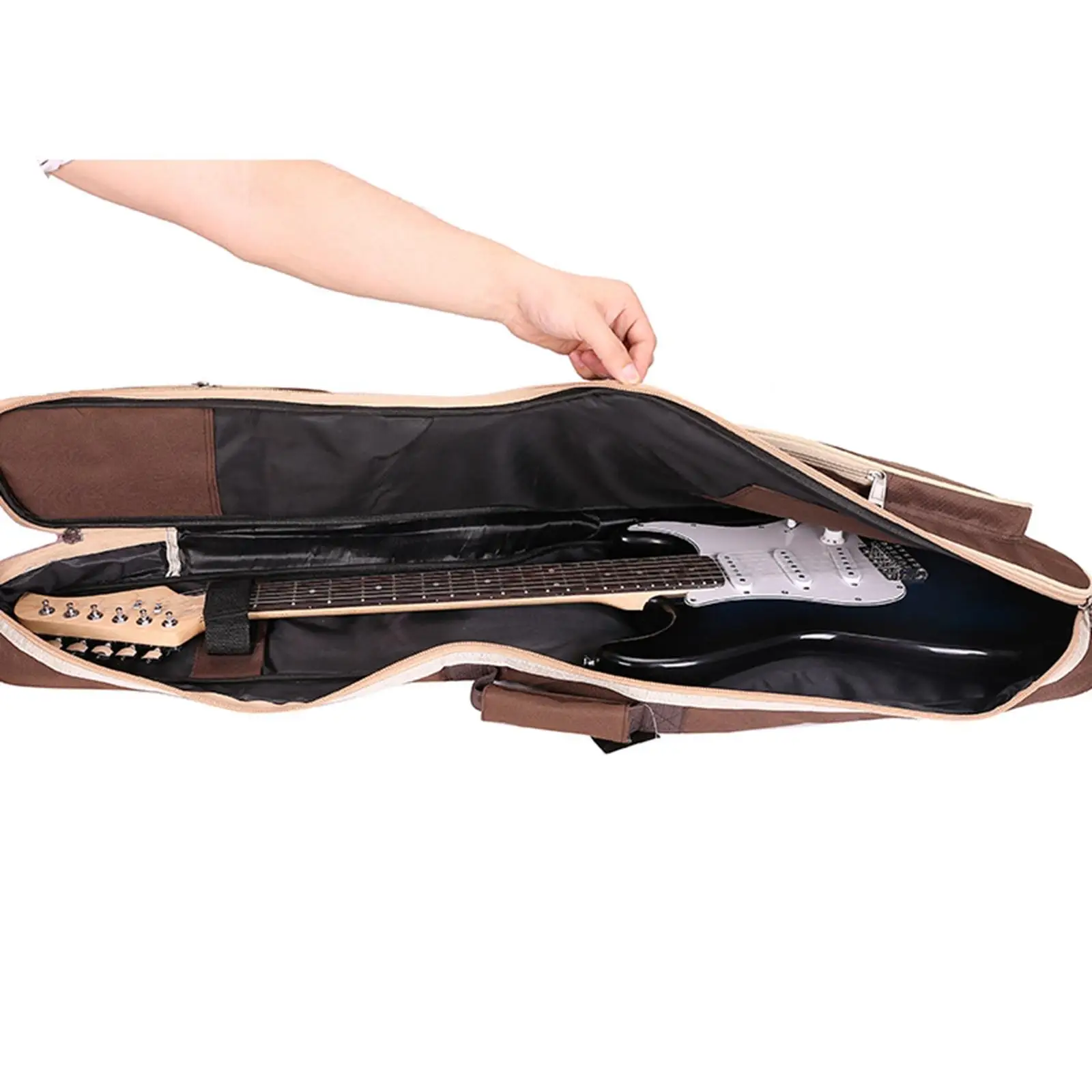 Waterproof Electric Bass Case 600D Oxford Gig Bag with 7mm Cotton Padding and Double Straps for Bass Guitar