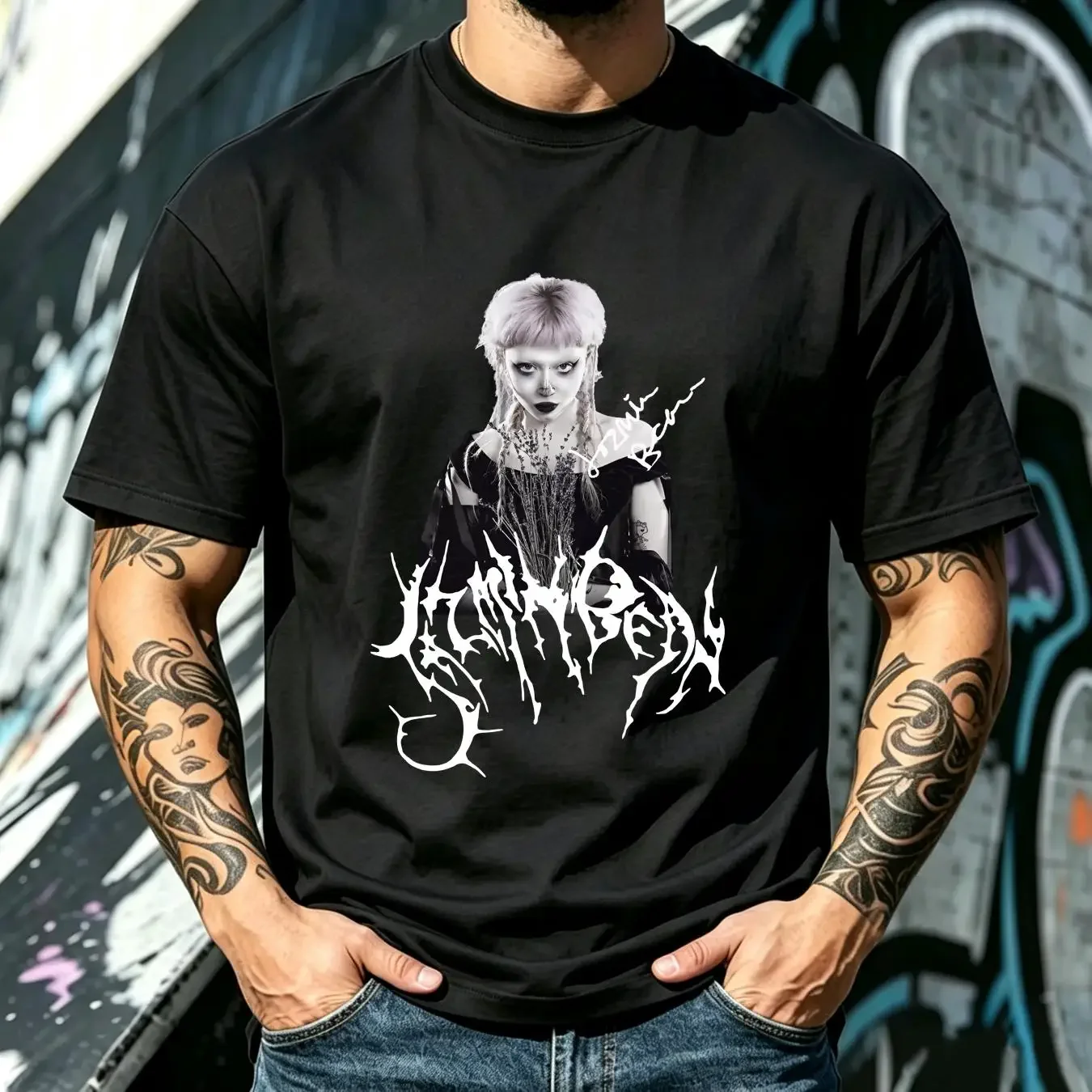 washed T Shirt Hot Jazmin Bean New Black All Size A741 vintage Washed Stretched Casual streetwear Stylish Comfortable