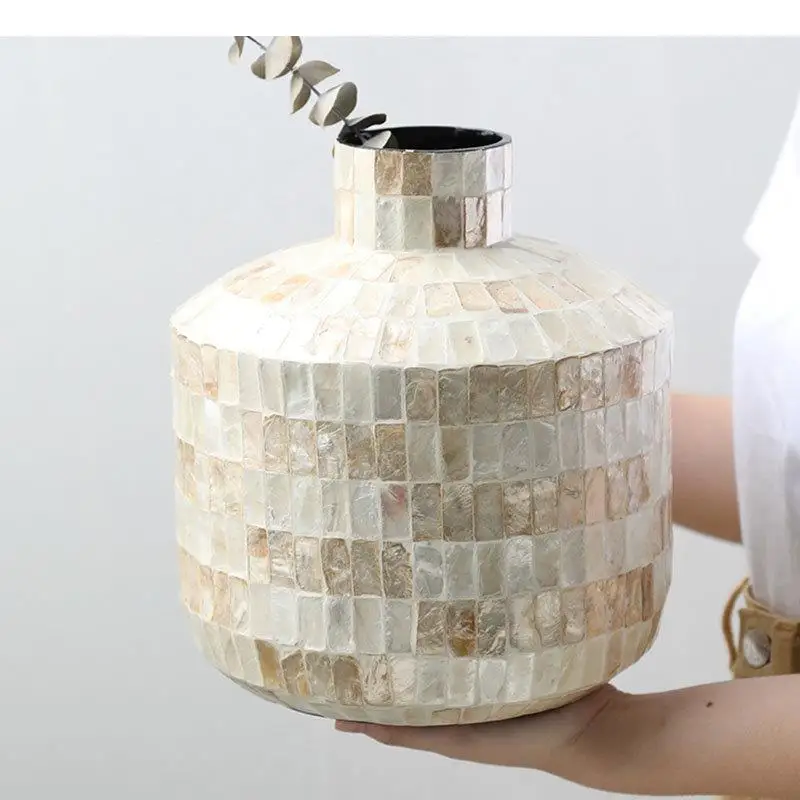 Decorative Vase Wooden Crafts Flowers Pots Flower Arrangement Desk Decoration Inlay Wood Floral Vases