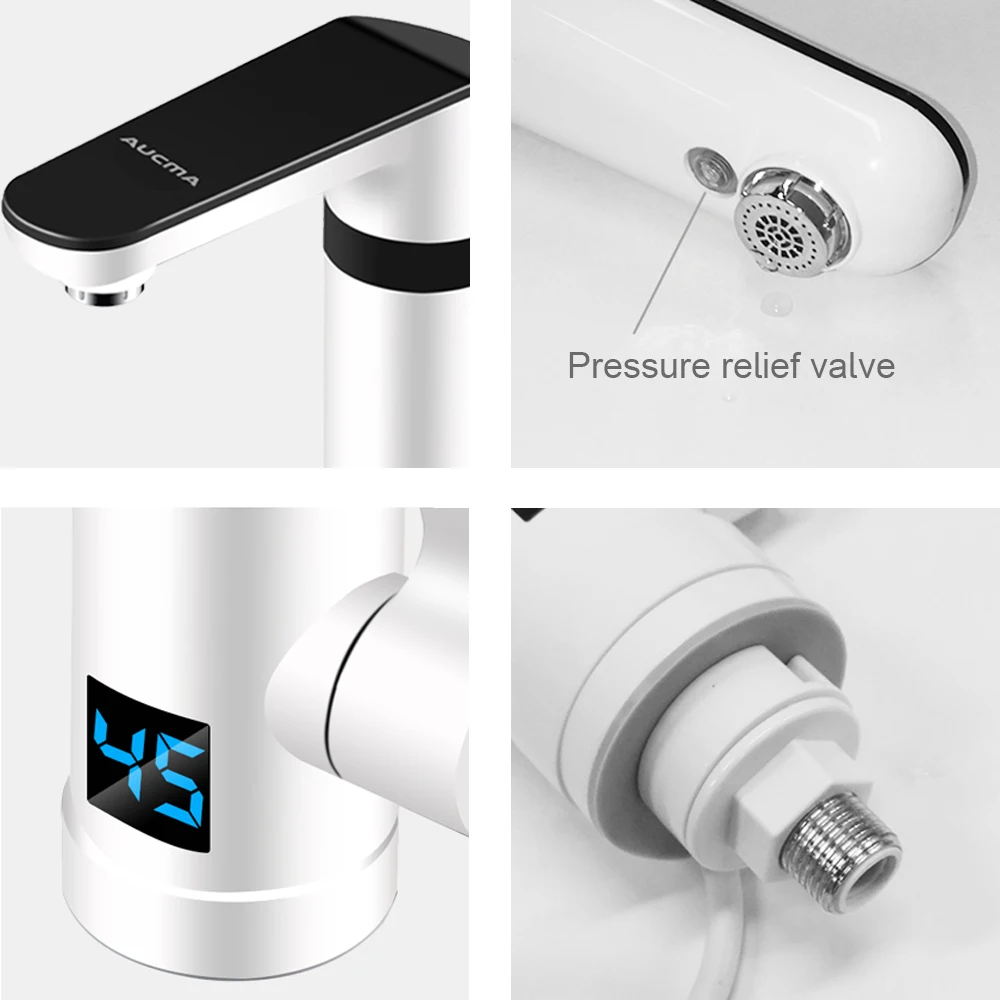 3000 W Instant Elektrische Wasserhahn Warmwasserbereiter Wasserhahn Schnelle Heizung Elektrische Wasserhahn mit Temperaturanzeige Für Küche Badezimmer 220 V