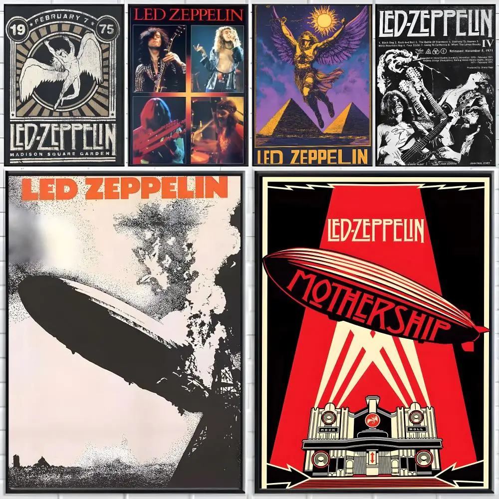 Legendary Band L-Led Zeppelin Poster Distinct Home Decor Concepts Chic Indoor Art Pieces