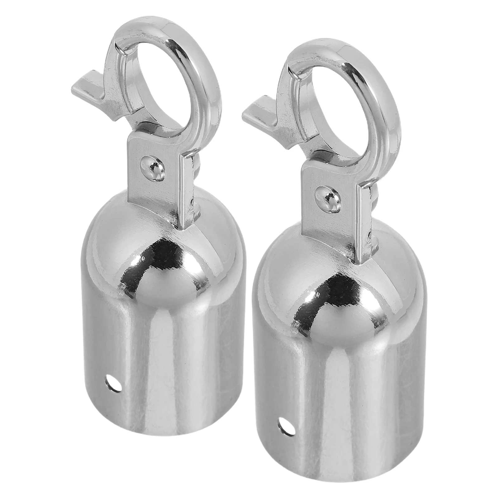 

2 pcs Silver Rope Hooks Cord Lock Stopper Cord End Caps Secure Snap Closure Safety Warning Accessories