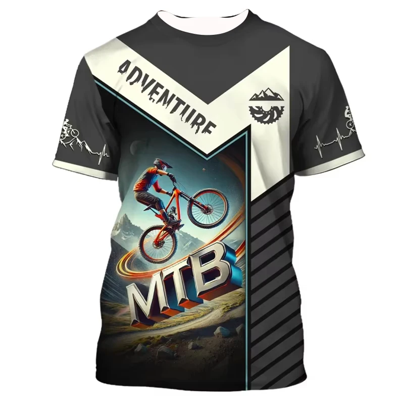 2026 New Men's Mountain Bike Graphic T-Shirt Custom Name Cycling Top Sports Short Sleeve Summer Bicycle T-Shirt