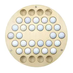 34 Holes Wall Golf Ball Display Rack Wooden Round Golf Ball Shelf Golf Ball Wall Hangings Storage Organizer balls Display Stand