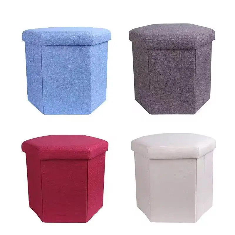 Modern Foldable Eco Friendly Durable Linen Storage Stool Box Home Furniture Living Room Bedroom