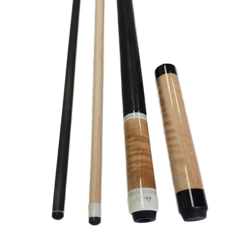 

Pool Cues 58inch+13mm Tip Size Solid tiger Maple Wood Billiard Cues Stick with Carbon Shaft and Cue Extensions for American