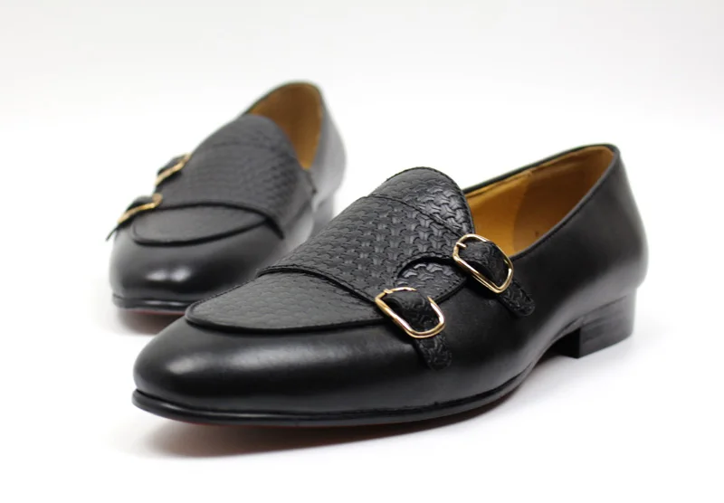 New Double Button Casual Shoe Cowhide Toe Layer Fashionable Shoes Men's Genuine Leather Suede Loafers Oxford British Men's Shoes