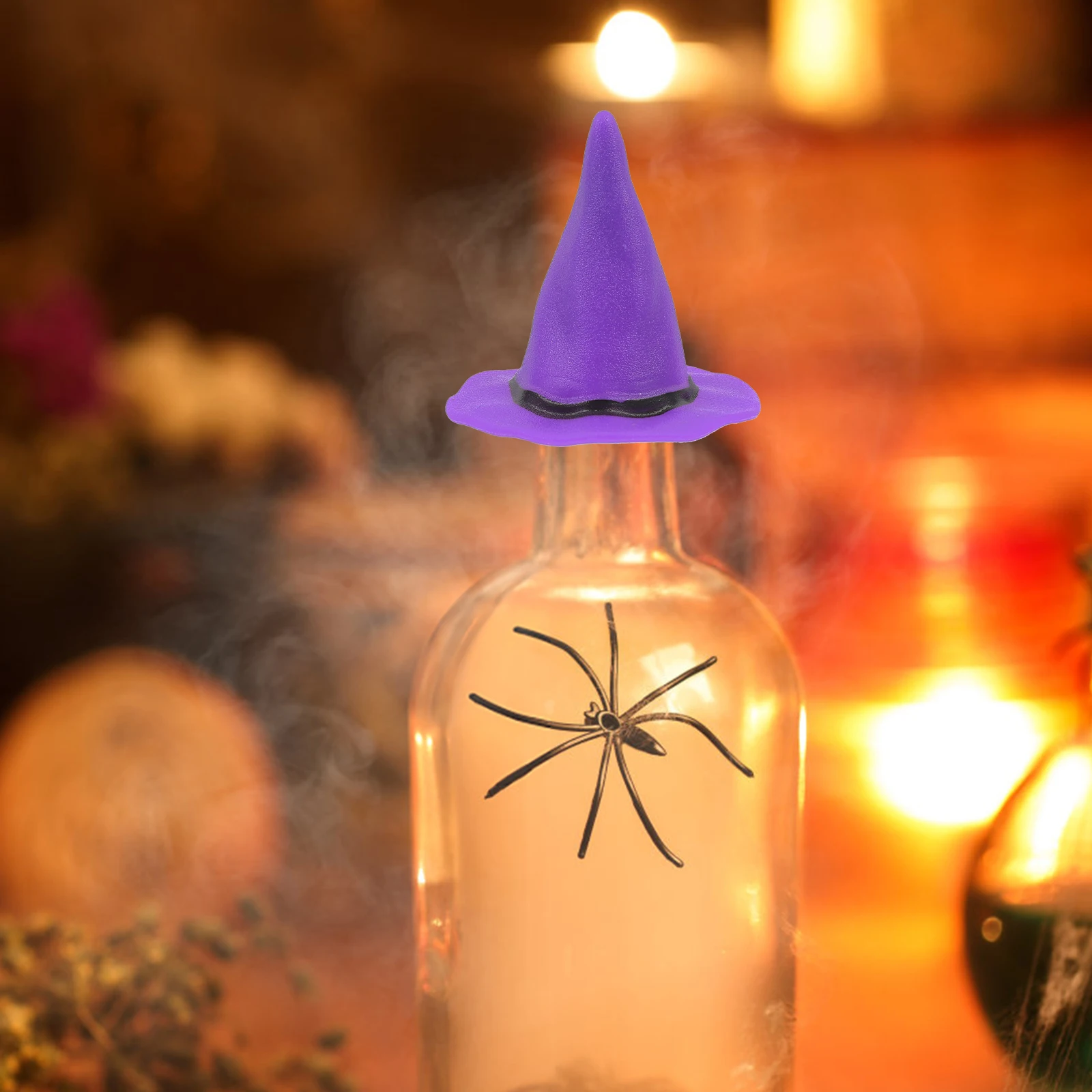 

24Pcs Halloween Tiny Witch Hat Bottle Caps Decorative Props for Wine Bottles Party Supplies DIY Crafts Hats